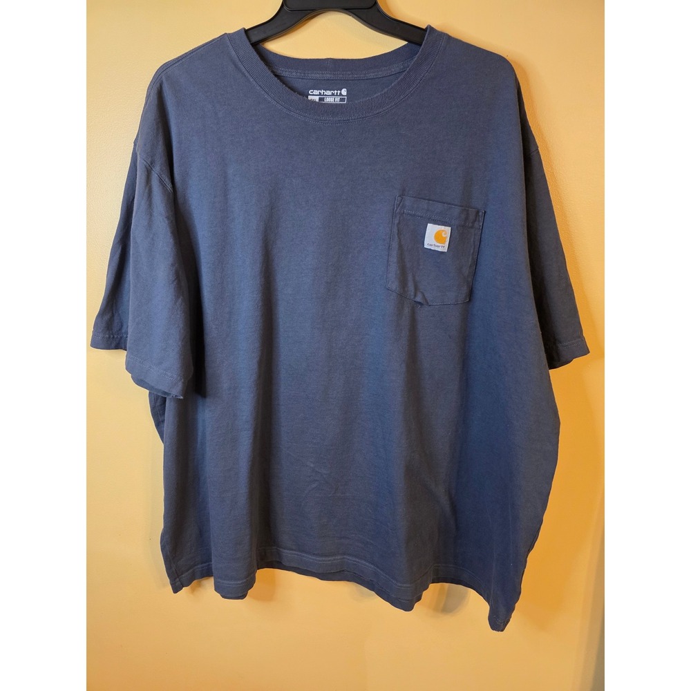 Carhartt K87 Mens 3XL Loose Fit Workwear Pocket T-Shirt Navy Blue Short Sleeve